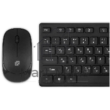 Комплект клавиатура+мышь Oklick S255W беспроводной, USB, 1200 DPI, чёрный