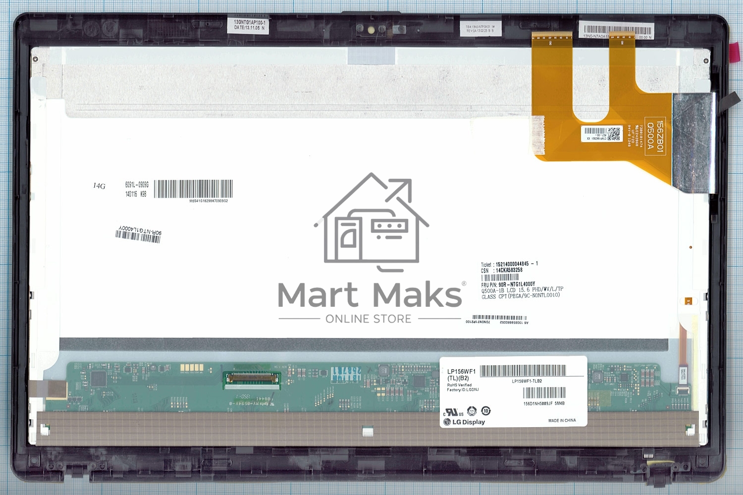 Модуль (матрица + тачскрин) для Asus Q500A-1B черный с рамкой