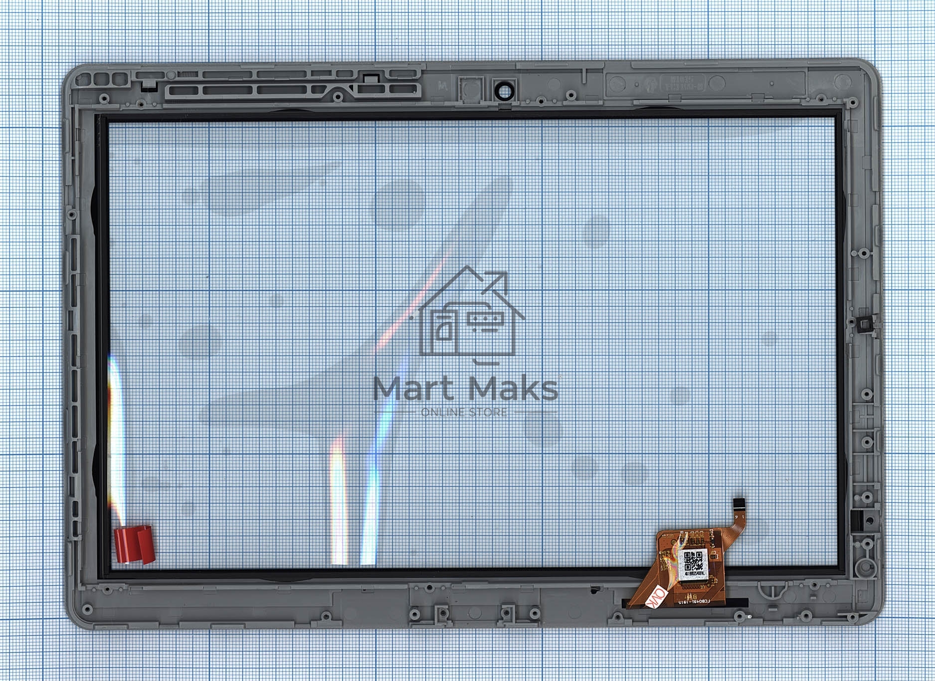 Сенсорное стекло (тачскрин) FCB0491-2015, черное с рамкой