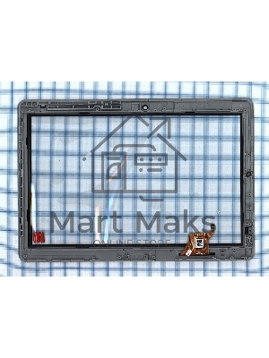 Сенсорное стекло (тачскрин) FCB0491-2015, черное с рамкой