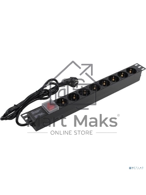 Блок розеток горизонтальный ExeGate ServerPro PDU-19H802 Al-8S-EU1.8-SW, 19