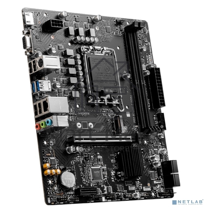 Материнская плата MSI PRO B760M-E, LGA 1700, Intel B760, 2xDDR5, 4xSATA, 1xM.2, 1xPCIe 4.0 x16, 1xPCIe 4.0 x1, 1xHDMI, 1xVGA, 1x1Gb LAN, 2xUSB-A 3.2 Gen 1, 4xUSB-A 2.0, 3x3.5 мм, 7.1, mATX