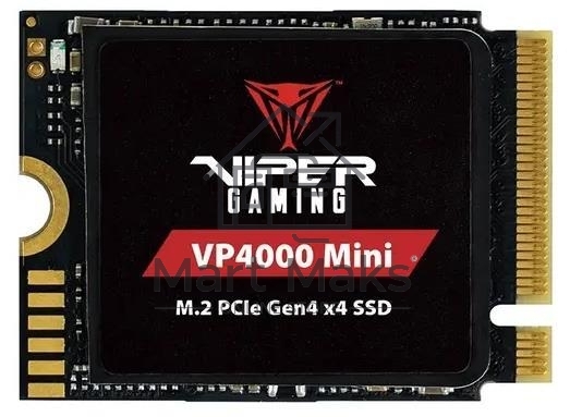 Накопитель SSD Patriot VP4000 Mini, 1Tb, PCIe 4.0 x4, M.2 2230, NVMe, R/W 5000/3500, с радиатором
