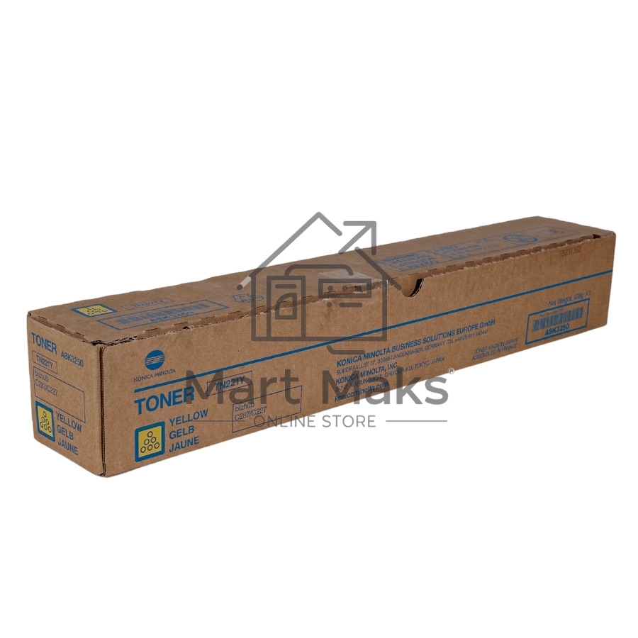 Картридж лазерный Konica-Minolta TN-221Y желтый, для bizhub C227/C287