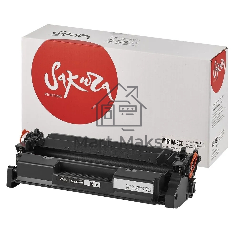 Картридж лазерный Sakura W1510X ECO для HP LaserJet Pro 4003, 4103, черный, 9700 к. (чип без счетчика копий)