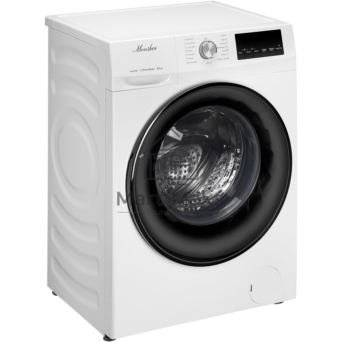 Стиральная машина с сушкой MONSHER MWDM 460 Blanc отдельностоящая, фронтальная, 15 программ, загрузка 8 кг, 1400 об/мин, кнопочное управление, инверторный двигатель, блокировка от детей, энергоэффективность В, цвет белый