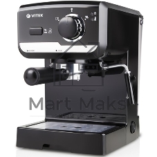 Кофеварка рожковая Vitek VT-1502 черный, исп. кофе - молотый, 1.5 л, 1050 Вт, 15 Бар.