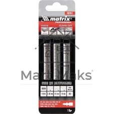 Полотна Matrix для электролобзика по дереву, 3 шт. T101B, 75x2,5мм, HCS Professional