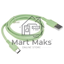 Кабель Defender F207, USB 2.0 (AM) - Type-C, 1 м, 2.4А, силиконовая оплетка, зеленый.