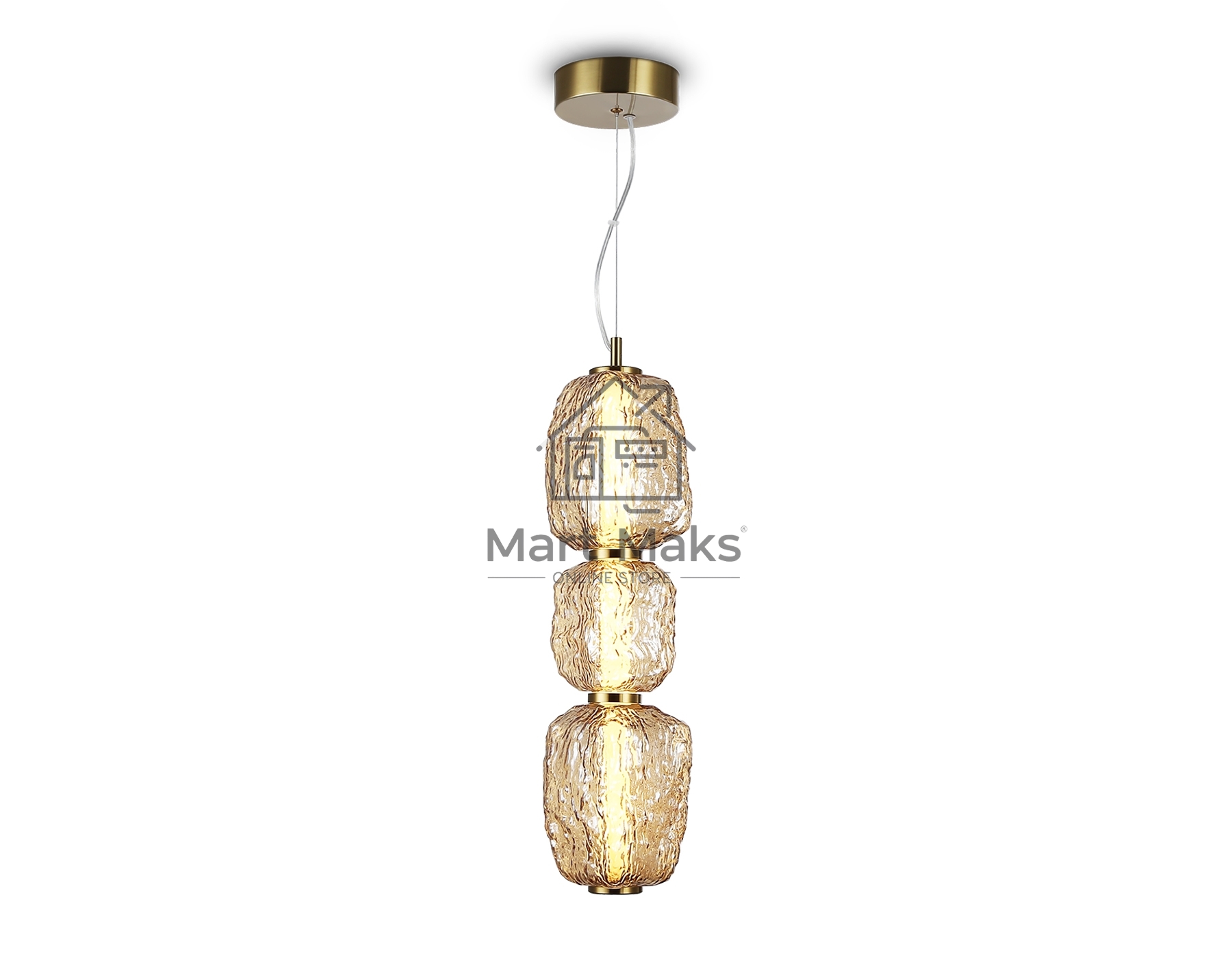 Подвесной светодиодный светильник Ambrella light LH30102 SB/TI бронза/янтарь 23W 3000K 140*140*1760