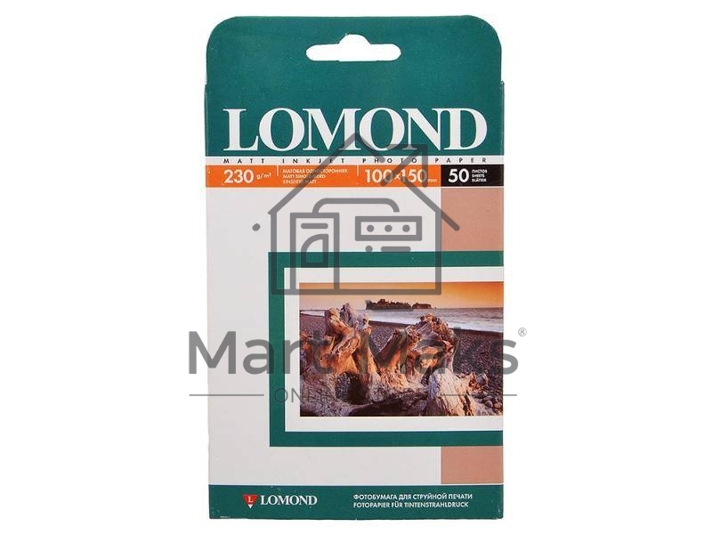 Фотобумага LOMOND Односторонняя Матовая, 230г/м2 A6 (10X15)230г/50л. для струйной печати 