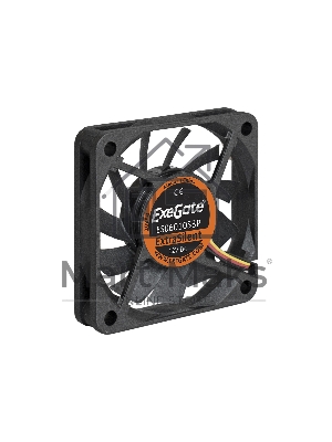 Вентилятор для корпуса ExeGate ExtraSilent ES06010S3P черный, 60 мм, 2000 об/мин, 16 дБ, 3 pin
