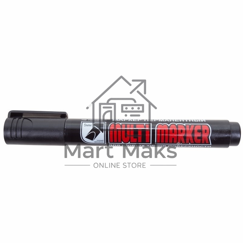 Маркер перманентный Crown «Multi Marker Chisel» 5 мм, черный, скошенный