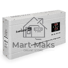 Стабилизатор напряжения ExeGate Master AV-5000 (5000ВА, 140-260В, цифр. индикация вход/вых. напряжения, 220В±8%, КПД 98%, 5 уровней защиты, задержка, метал.корпус, клем.колодка, RTL)