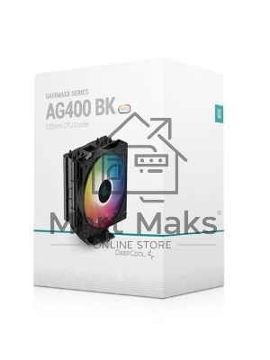 Кулер для процессора DEEPCOOL AG400 BK ARGB черный, 120 мм, алюминий/медь, 2000 об/мин, 31.6 дБ, 4 pin, 220 Вт, 150 мм