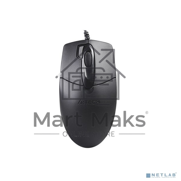 Мышь проводная A4Tech OP-730D черный, 1200 dpi, USB, кнопки - 4