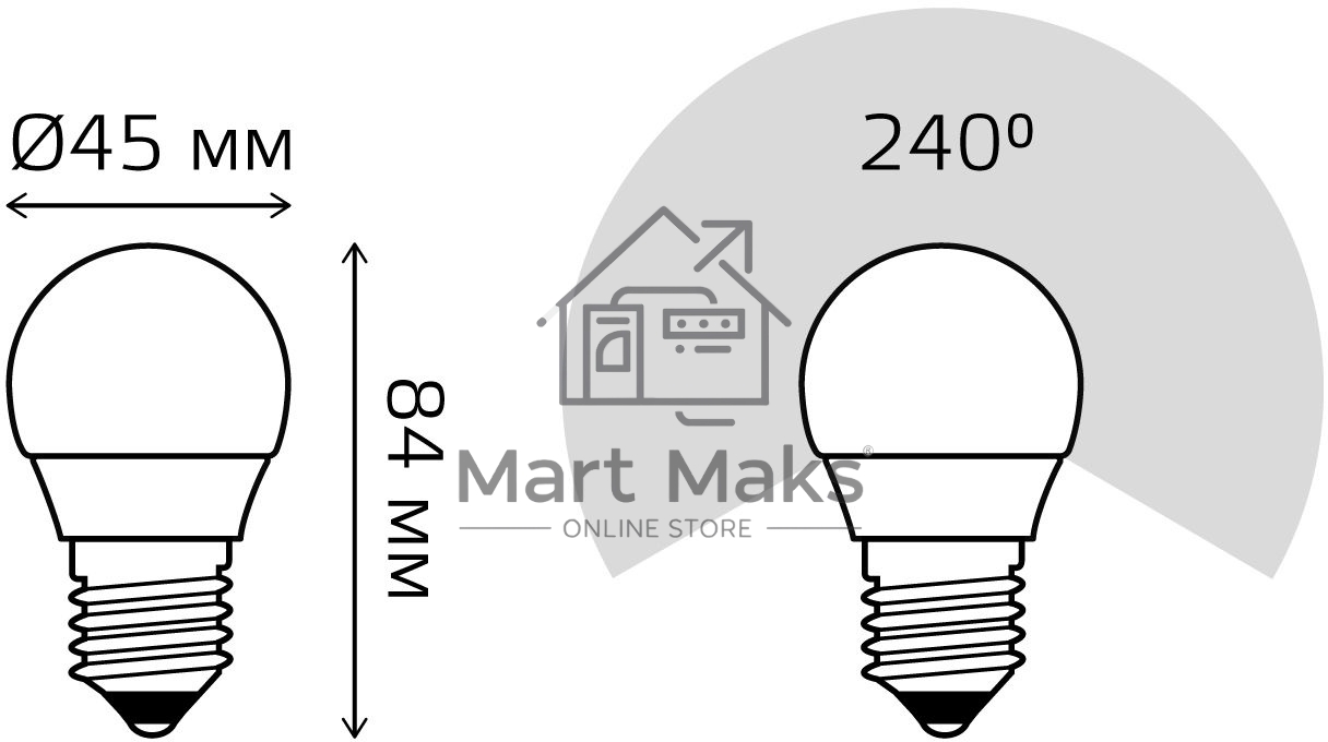 Лампа светодиодная Gauss Elementary 10Вт цок.:E27 шар 220B 4100K св.свеч.белый.нейт. (упак.:10шт)