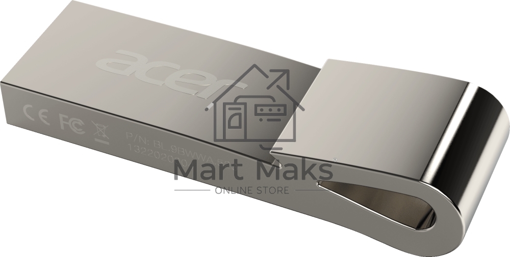 Флешка USB Acer UF200-8G, 8Gb, USB 2.0, R/W 80/25 МБ/с, серебристый