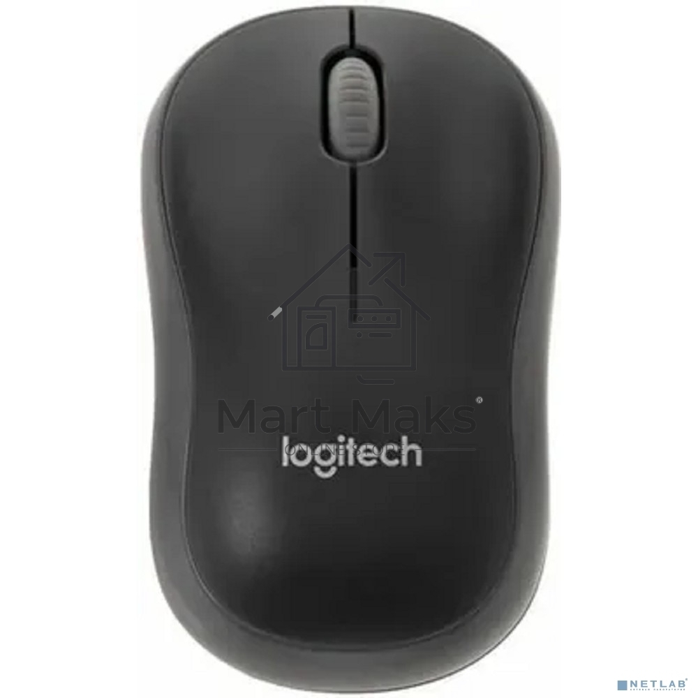 Мышь беспроводная Logitech M186 черный/серый, 1000 dpi, радиоканал, USB, кнопки - 3