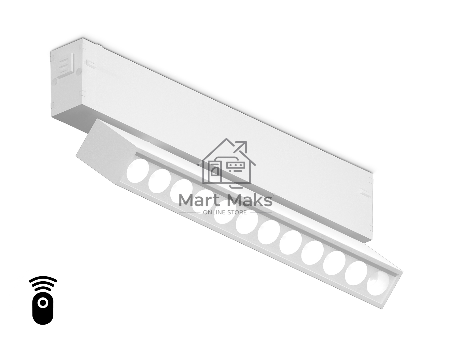 Управляемый светодиодный светильник для шинопровода Magnetic Ambrella light GL1341 WH белый IP20 12W 3000K-6400K 220V 24° 232*25*112 (Без ПДУ)
