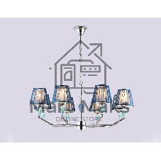 Люстра Ambrella light LH75063/8 CH/DB хром/темно синий E14/8 max 40W D870*810