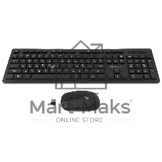 Комплект клавиатура+мышь Oklick S255W беспроводной, USB, 1200 DPI, чёрный