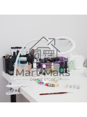 Лупа настольная 3D Rexant с подсветкой 30 LED, подставка+прищепка, белая