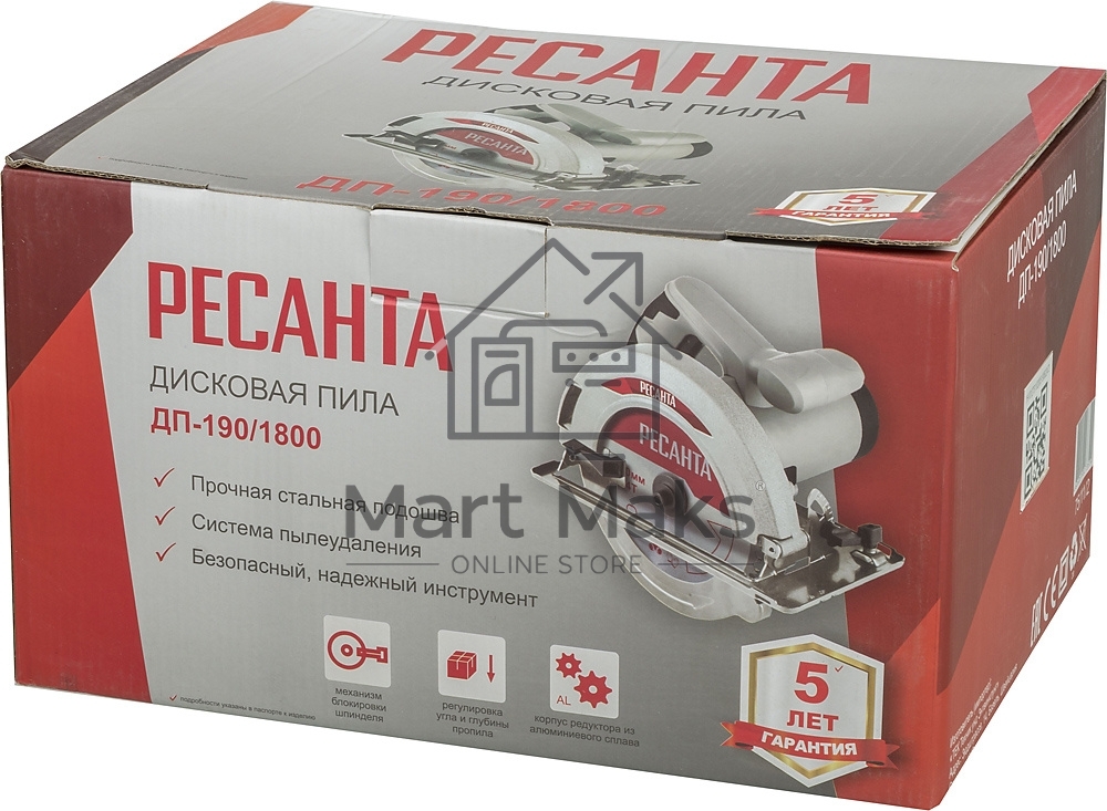 Циркулярная пила (дисковая) Ресанта ДП-190/1800 1800Вт (ручная)