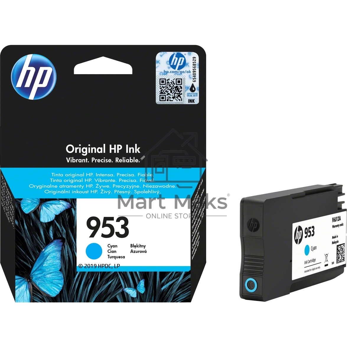 Картридж струйный HP 953 F6U12AE голубой для HP OJP 8710/8715/8720/8730/8210/8725 (630 стр.)