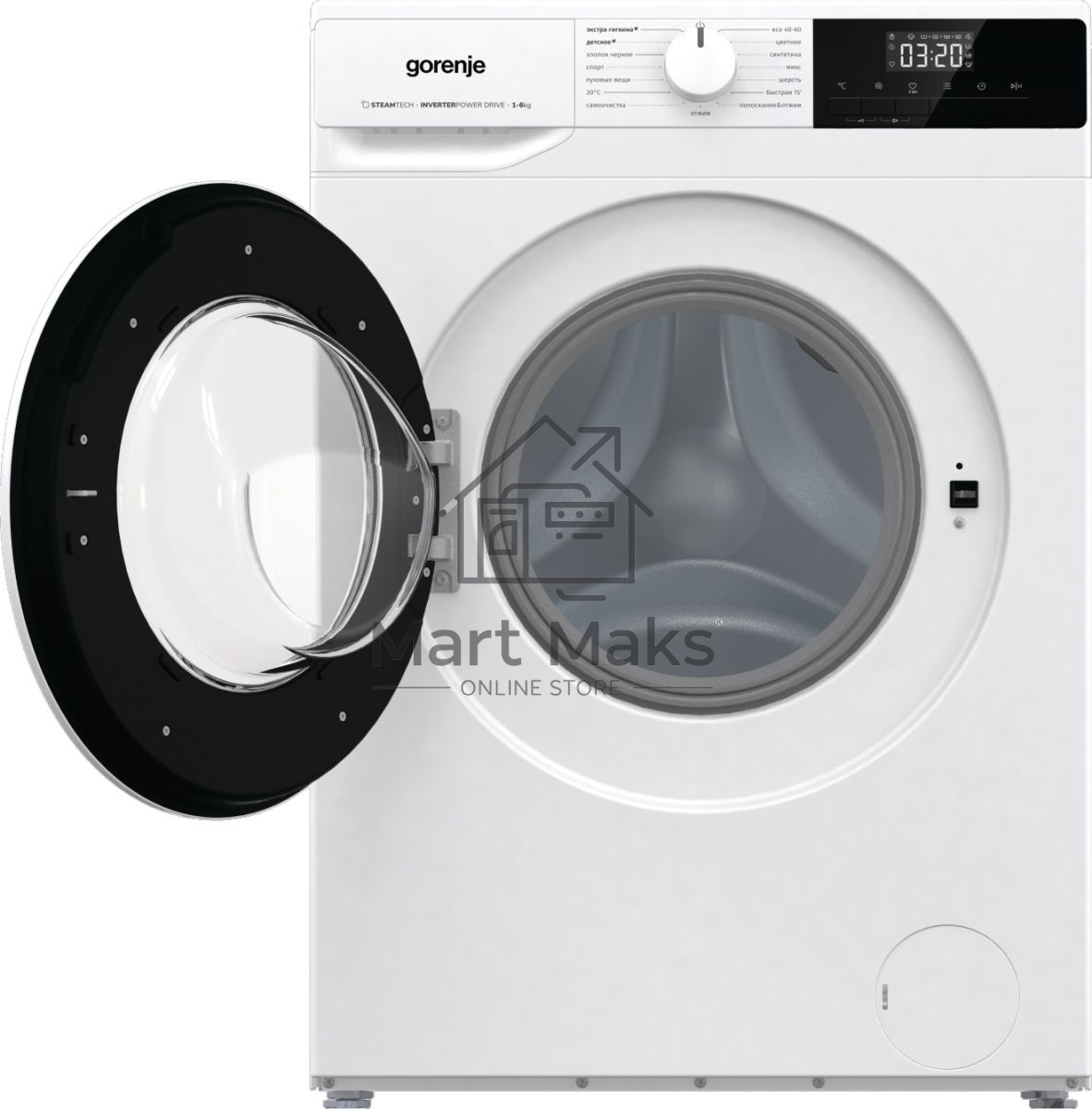 Стиральная машина Gorenje W1NHPI60SCS белый, загрузка фронтальная 6 кг, 1000 об/мин., класс: А