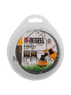 Леска для триммера Denzel двухкомпонентная эллипс, 3,0мм х 15м, блистер EXTRA CORD
