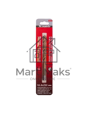 Сверло Matrix по металлу,10 мм, HSS, нитридтитановое покрытие, цилиндрический хвостовик