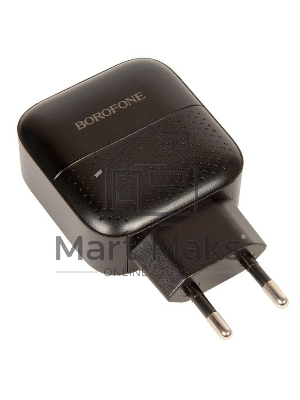 Зарядное устройство BOROFONE BA46A Premium, один порт USB, один порт Type-C, PD, 18W, 5V, 3.0A, черный