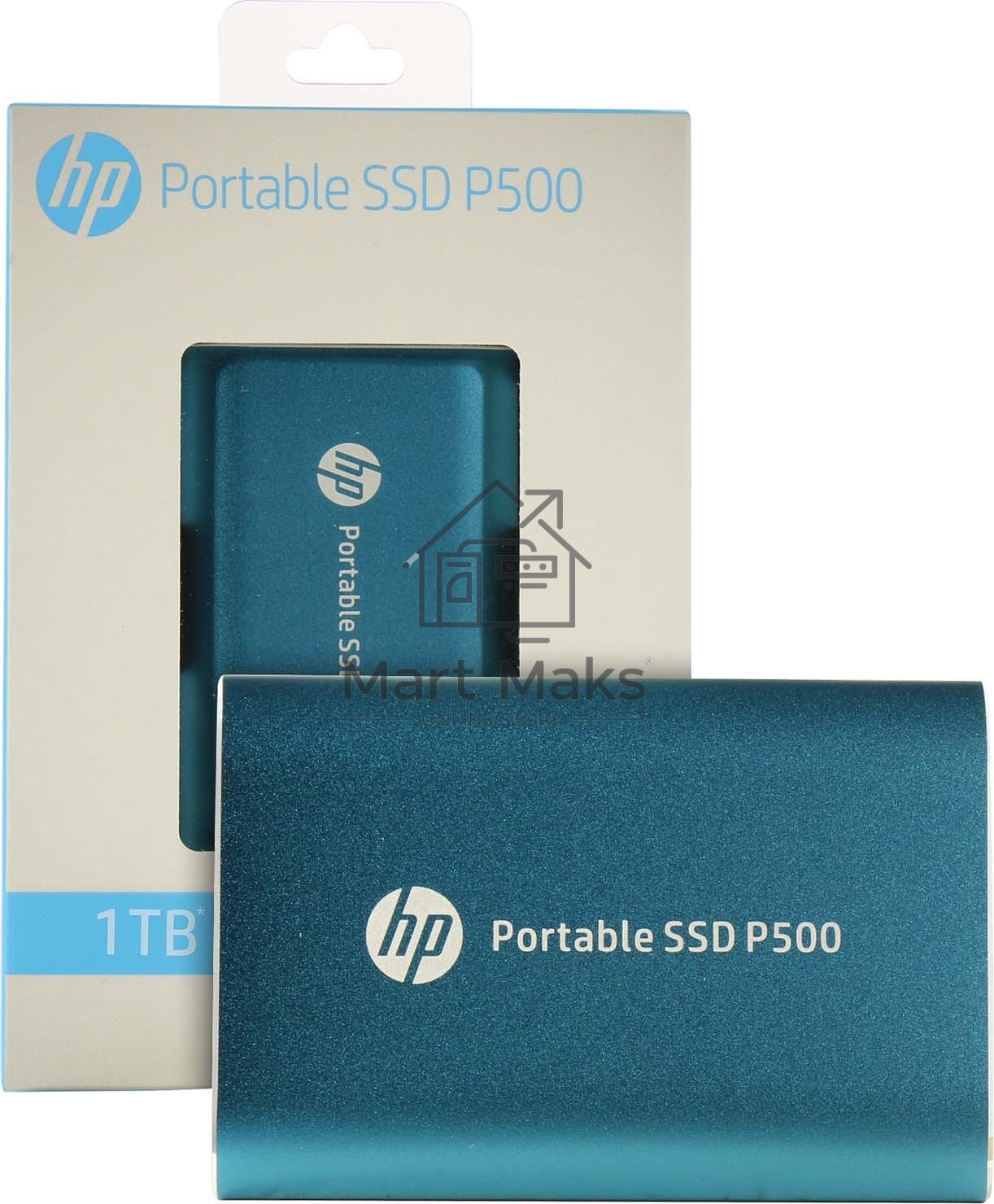 Портативный твердотельный накопитель HP P500, USB 3.1 gen.2 / USB Type-C / USB Type-A, OTG, 1 Тб, R350/W210, Синий
