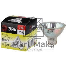 Лампа галогенная ЭРА GU5.3-JCDR (MR16)-75W-230V-CL GU5.3 75Вт софит теплый белый свет