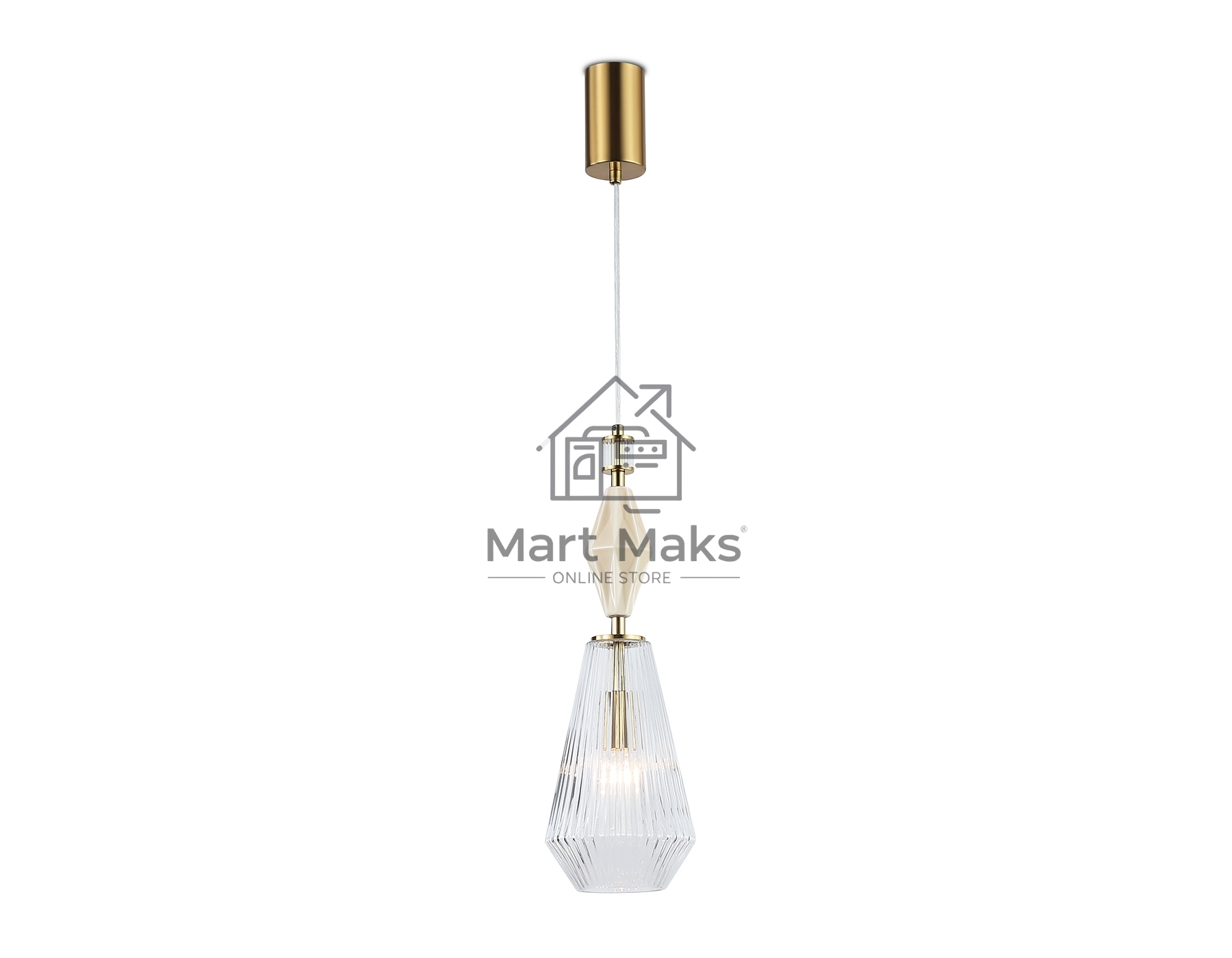 Светильник Ambrella light LH53181 BS/CL латунь/прозрачный E14 max 40W D140*1950