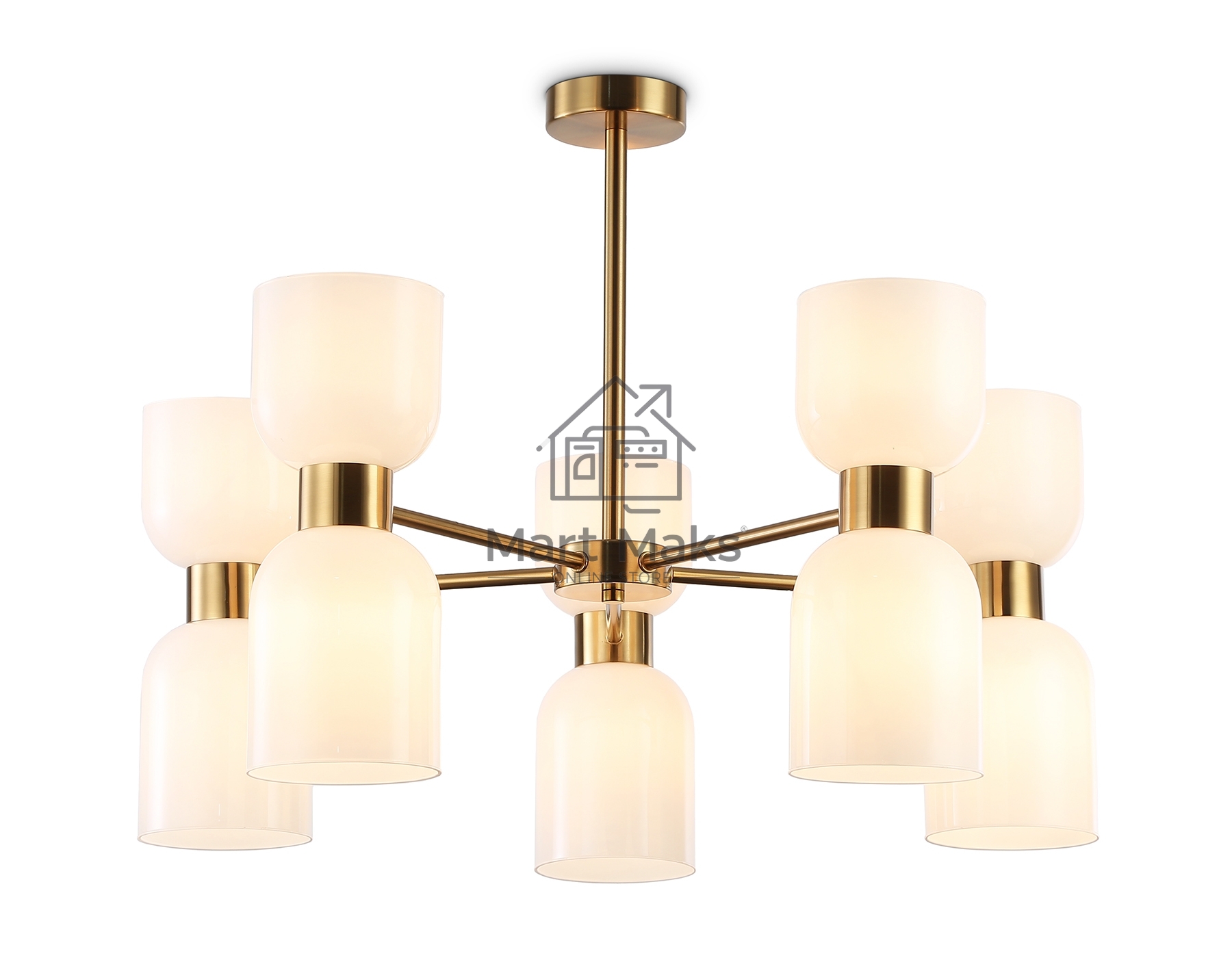 Люстра Ambrella light LH56093/10 BS/FR латунь/белый матовый E14*10 max 40W D700*510