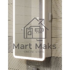 Зеркальный шкаф Bau Stil 40х80, LED подсветка, сенсор, плавное закрывание, оборачиваемый