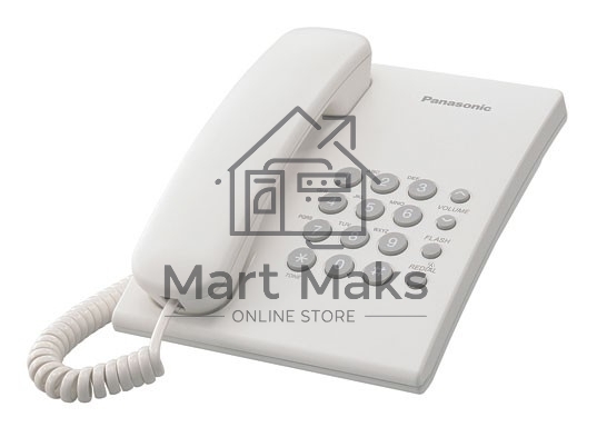 Телефон проводной Panasonic KX-TS2350RUW белый повтор номера, регул-ка громкости, кр.на стену