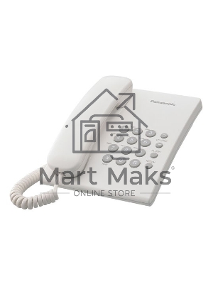 Телефон проводной Panasonic KX-TS2350RUW белый повтор номера, регул-ка громкости, кр.на стену