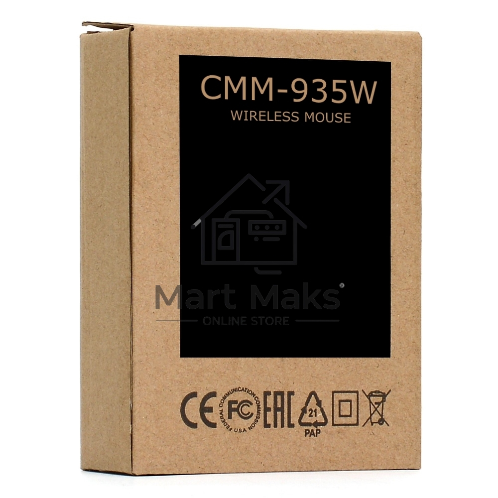 Мышь беспроводная Crown CMM-935W черный, 1600 dpi, радиоканал, USB, кнопки - 6