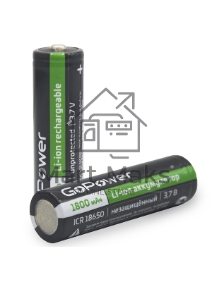 Аккумулятор GoPower Li-ion 18650 PC1 3.6V 1800mAh без защиты выс.конт.