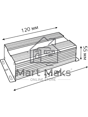 Блок питания для светодиодной ленты пылевлагозащищенный 200W 12V IP66