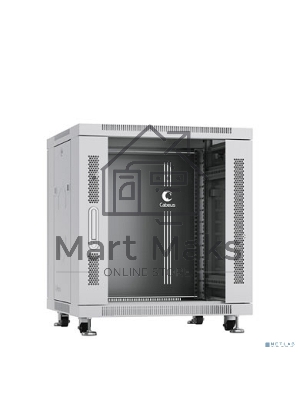 Шкаф телекоммуникационный напольный Cabeus, IP20, 12U, 730х600х800 мм (ВхШхГ), дверь: стекло, разборный, серый