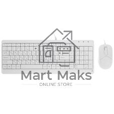 Комплект клавиатура+мышь A4Tech FStyler F1512 проводной, USB, 1200 DPI, белый
