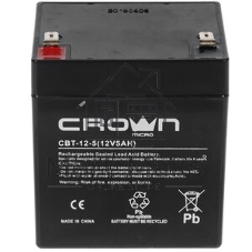 Батарея для ИБП CROWN СВТ-12-5 (12V 5Ah) F2 срок службы 6 лет