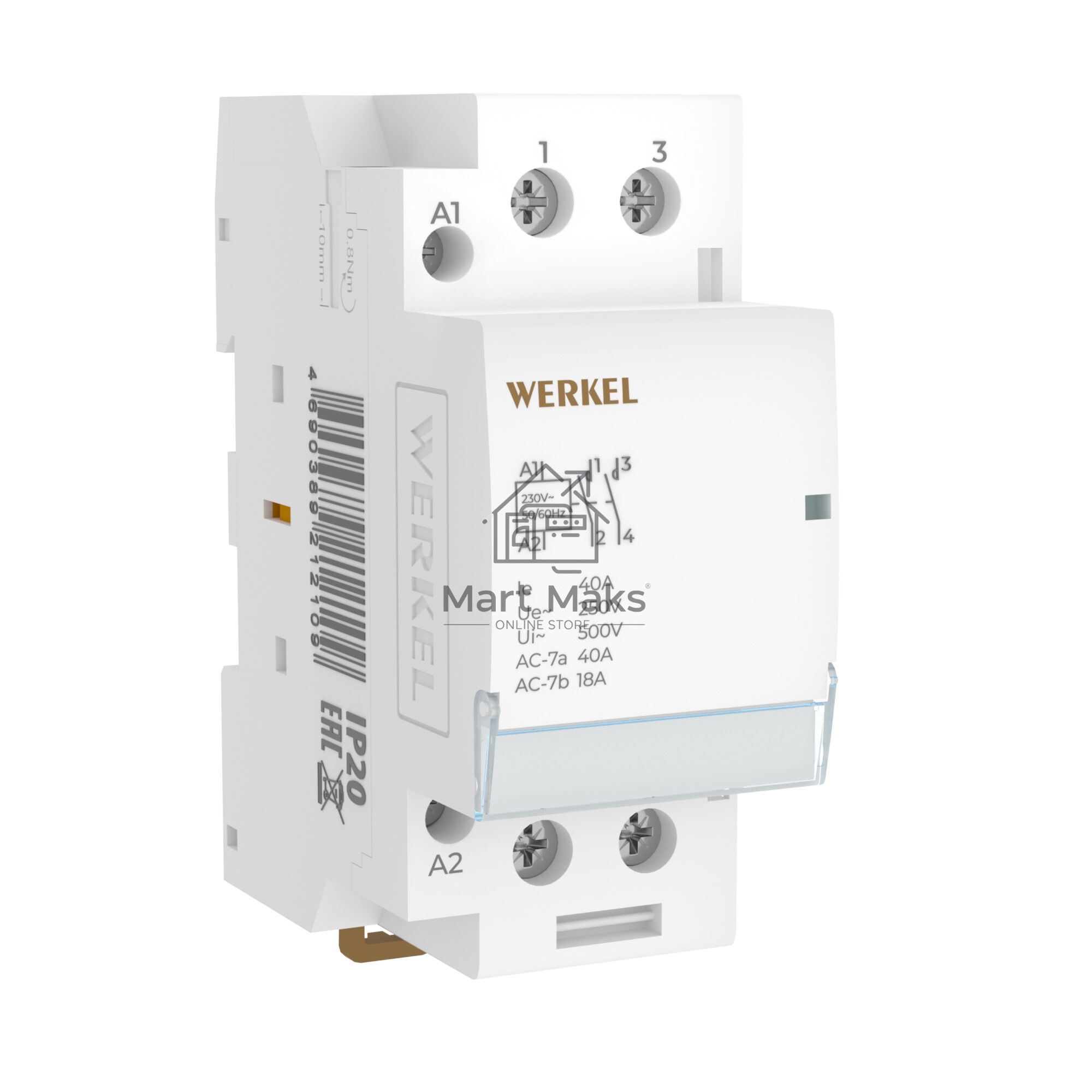 Контактор модульный Werkel 40 A 2NO (2 мод.) W942M40O