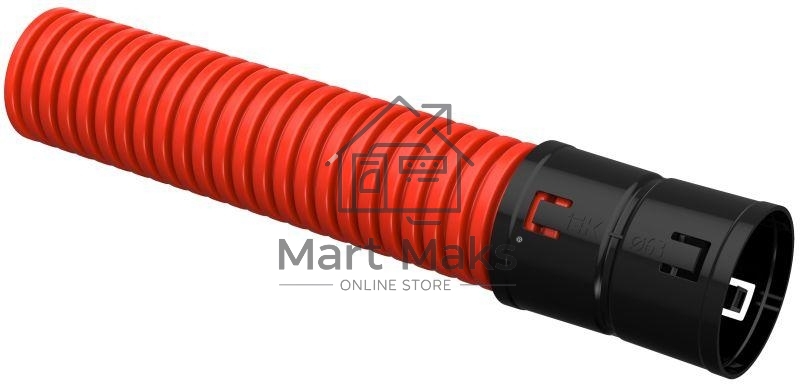 Труба гофрированная двустенная ПНД d63мм с муфтой SN14 красн. (уп.50м) IEK CTG12-063-K04-050-R