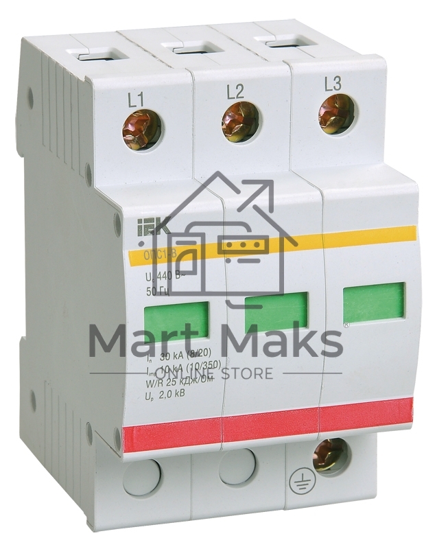 Ограничитель перенапряжения ОПС1-C 3P ИЭК MOP20-3-C