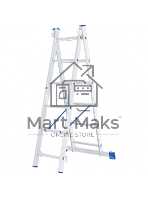 Лестница, 2 х 6 ступеней, алюминиевая, двухсекционная, Россия Сибртех